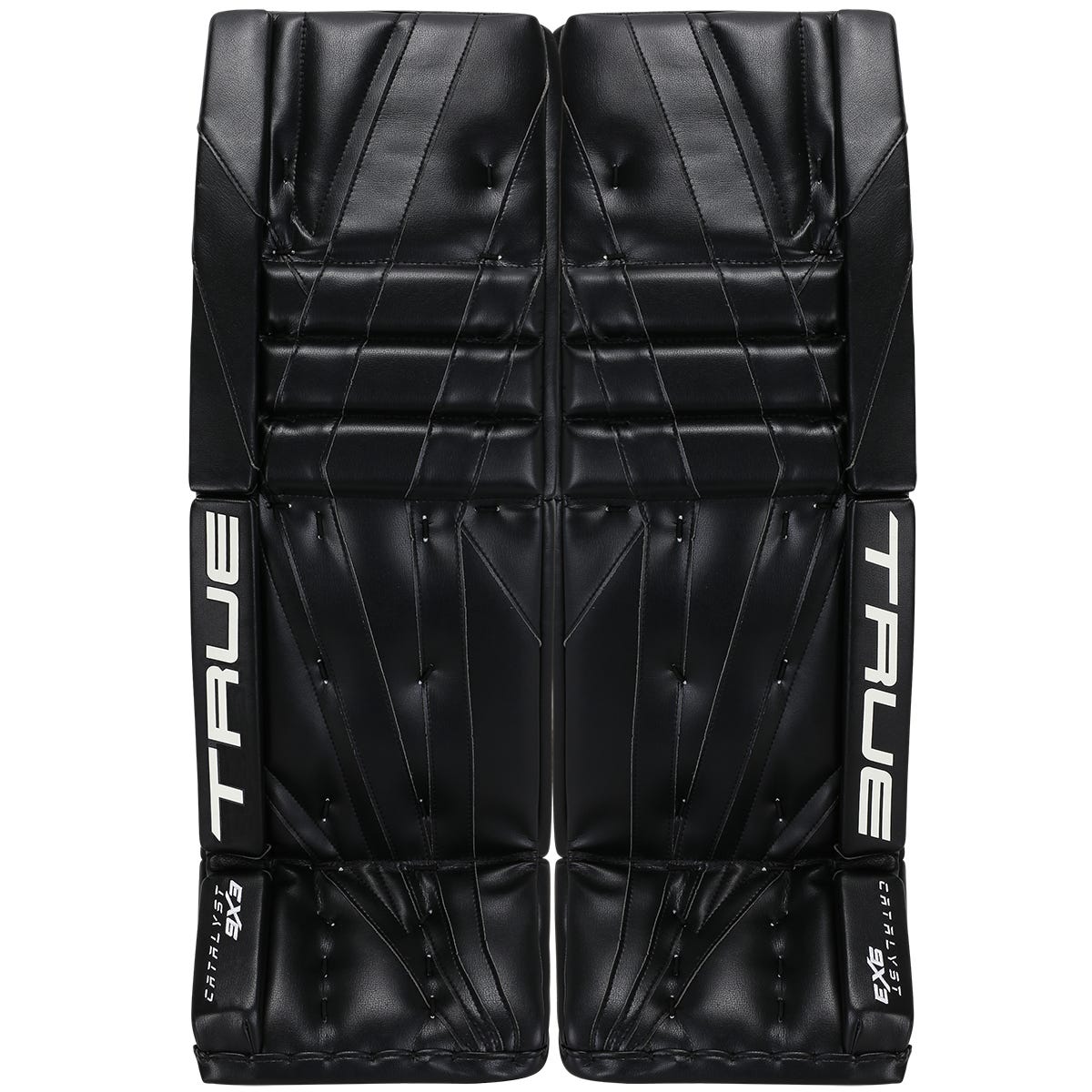 True Catalyst 9X3 Senior Goalie Leg Pads in Black Size 32+2in