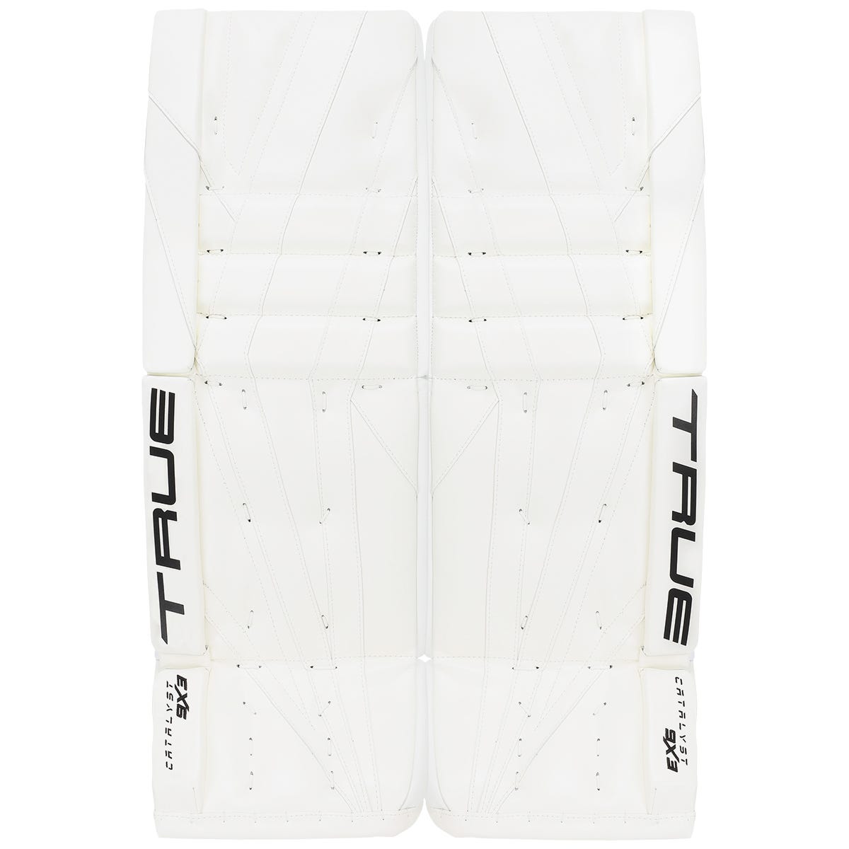 True Catalyst 9X3 Senior Goalie Leg Pads in White Size 32+2in