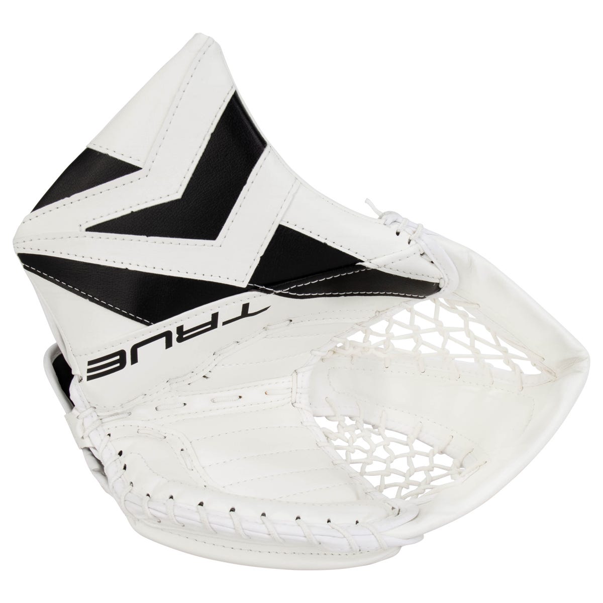 True Catalyst 7X3 Intermediate Goalie Glove in White/Black