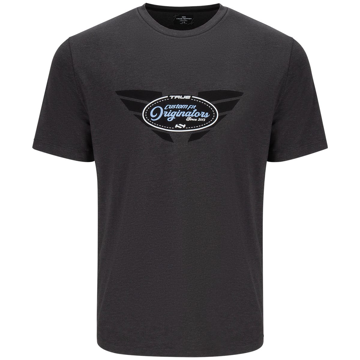 "True Anywear Senior Short Sleeve Graphic T-Shirt in Charcoal Size Medium"
