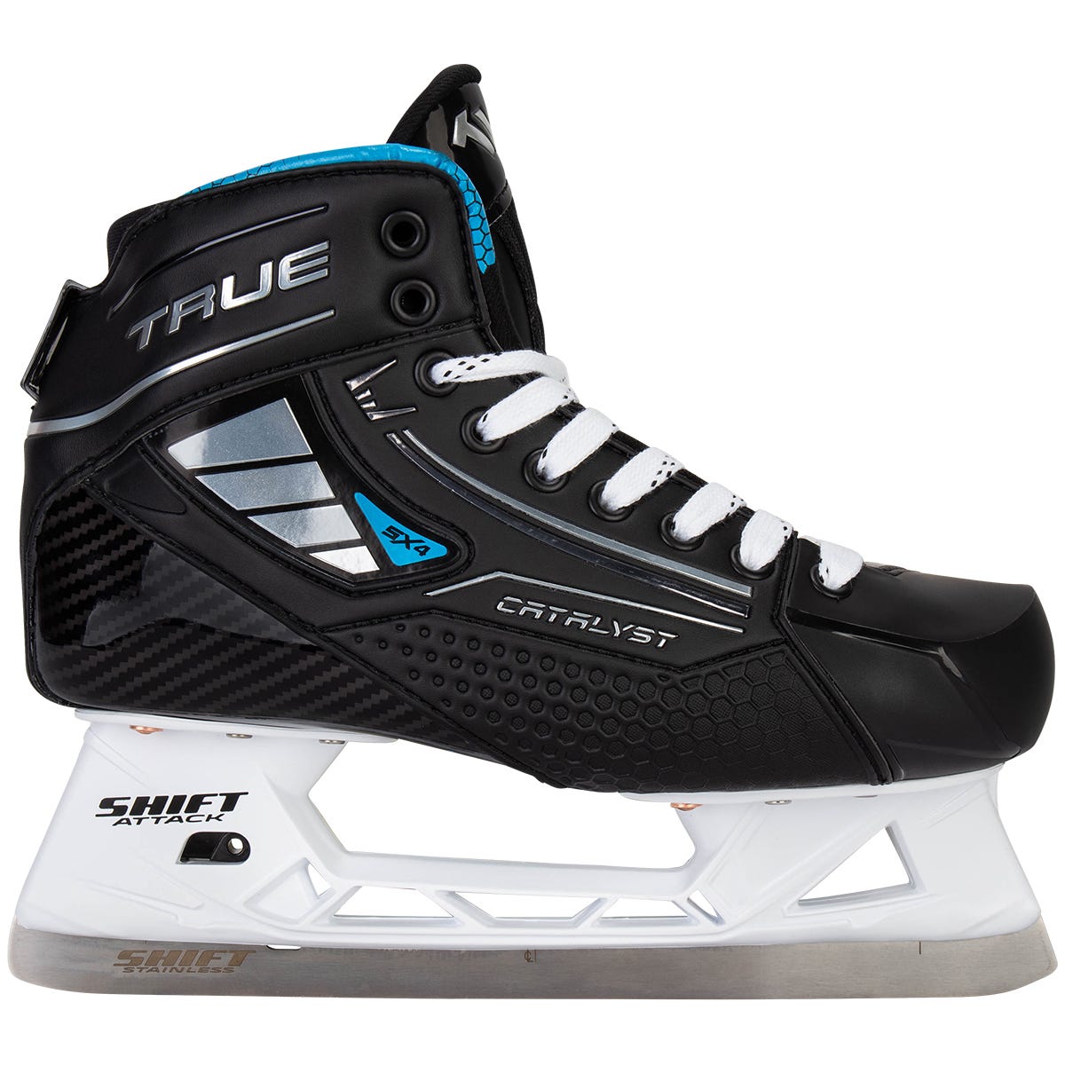 True Catalyst 5X4 Intermediate Goalie Skates Size 4.5