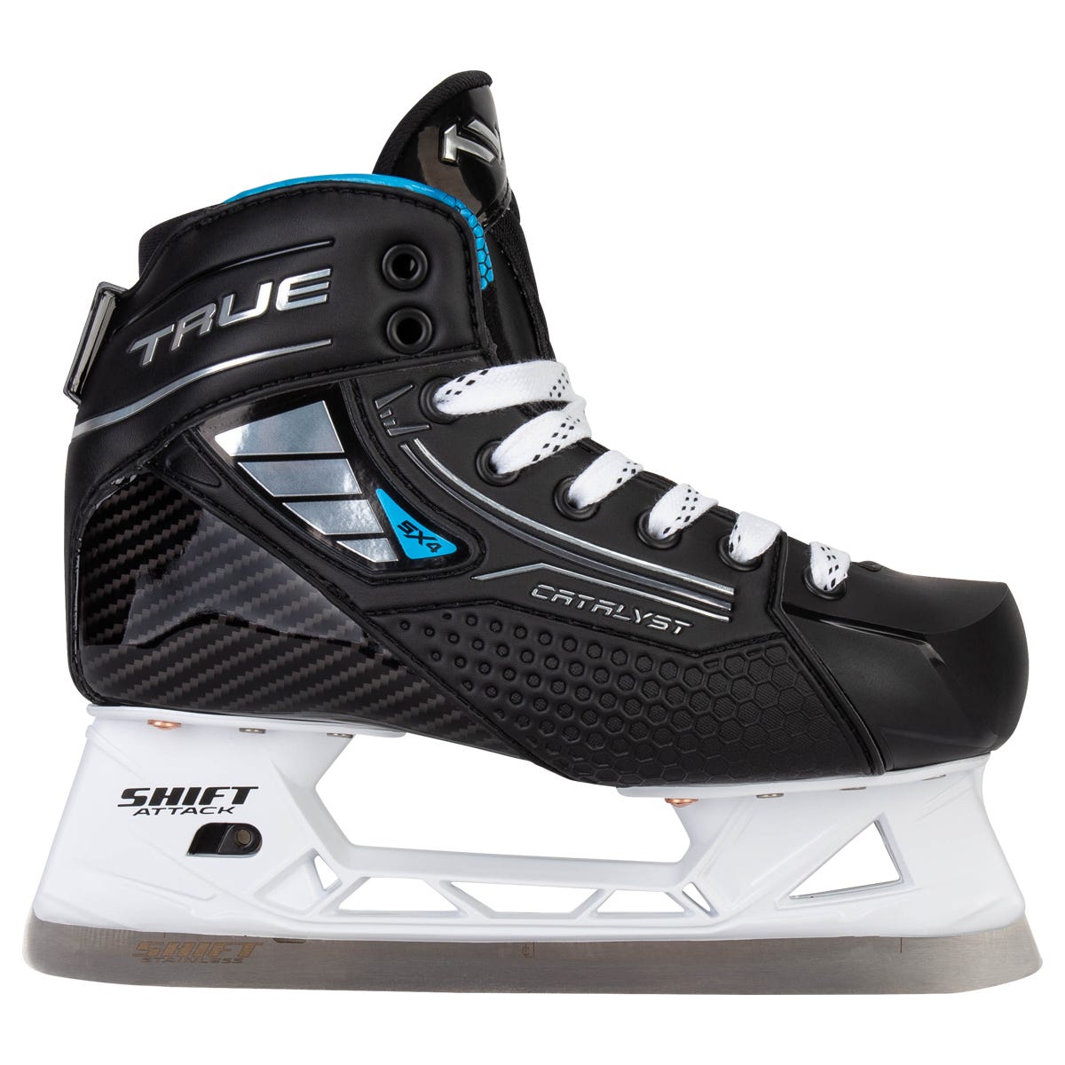 True Catalyst 5X4 Junior Goalie Skates Size 1.0