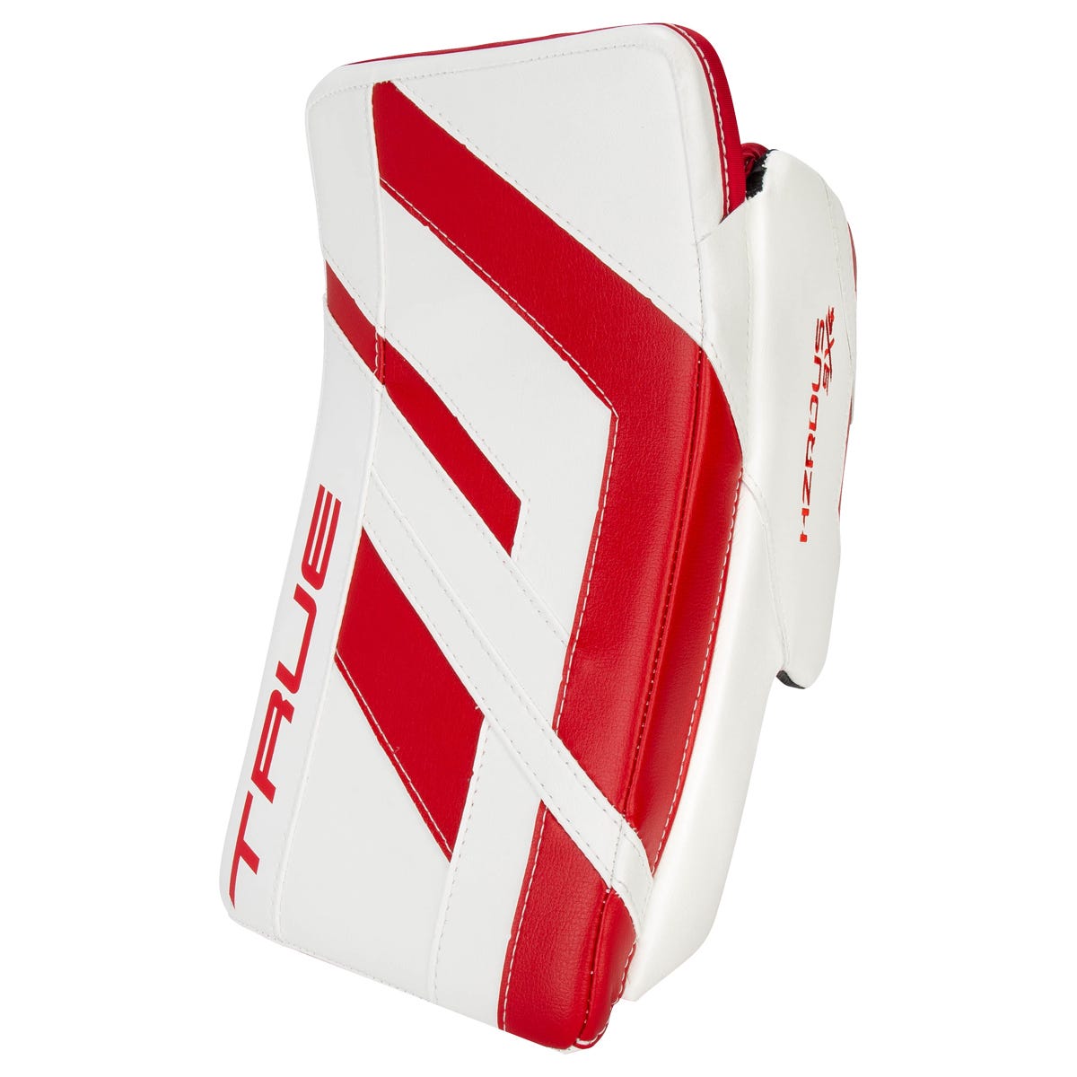 True HZRDUS 9X4 Senior Goalie Blocker in White/Red