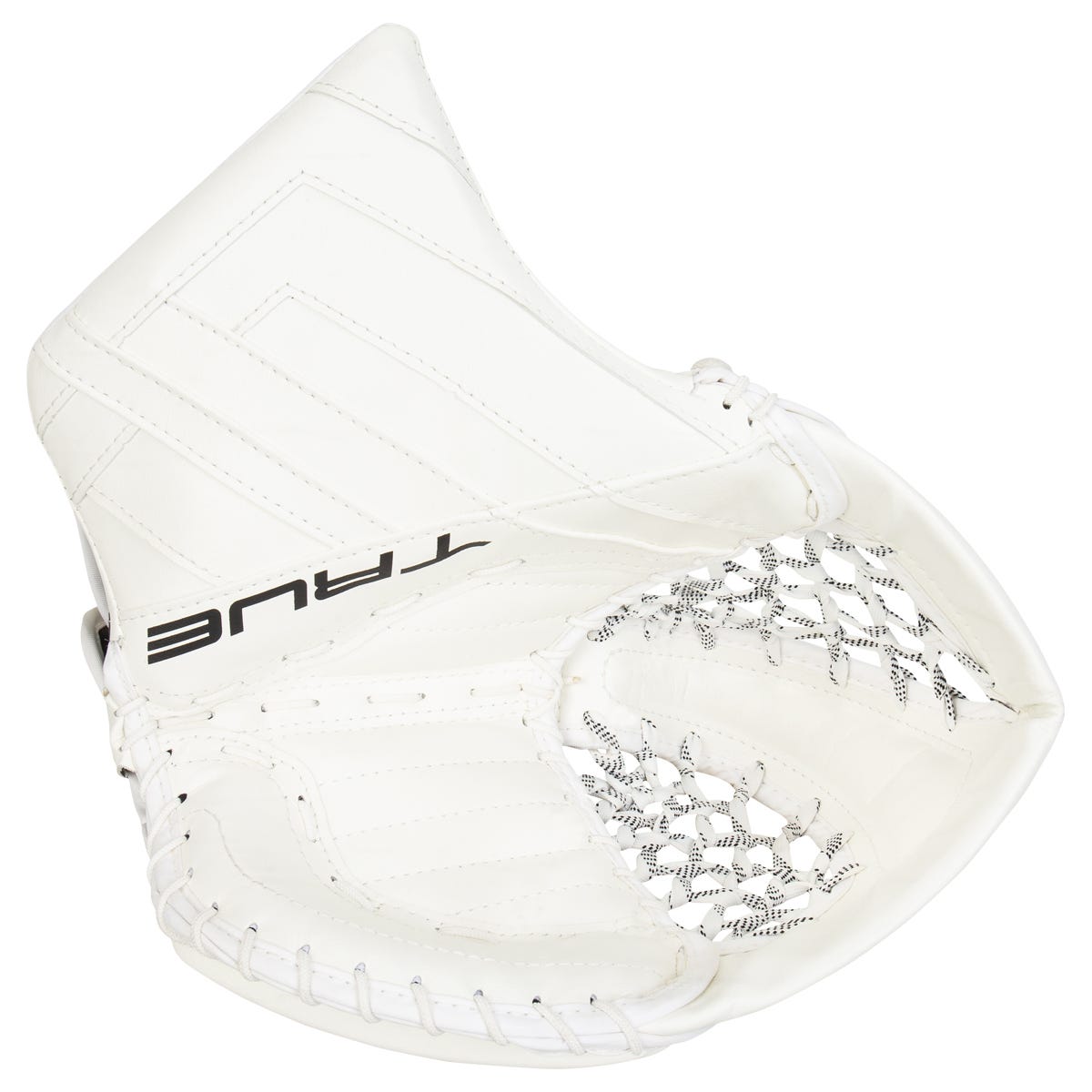 True HZRDUS 7X4 Intermediate Goalie Glove in White/White