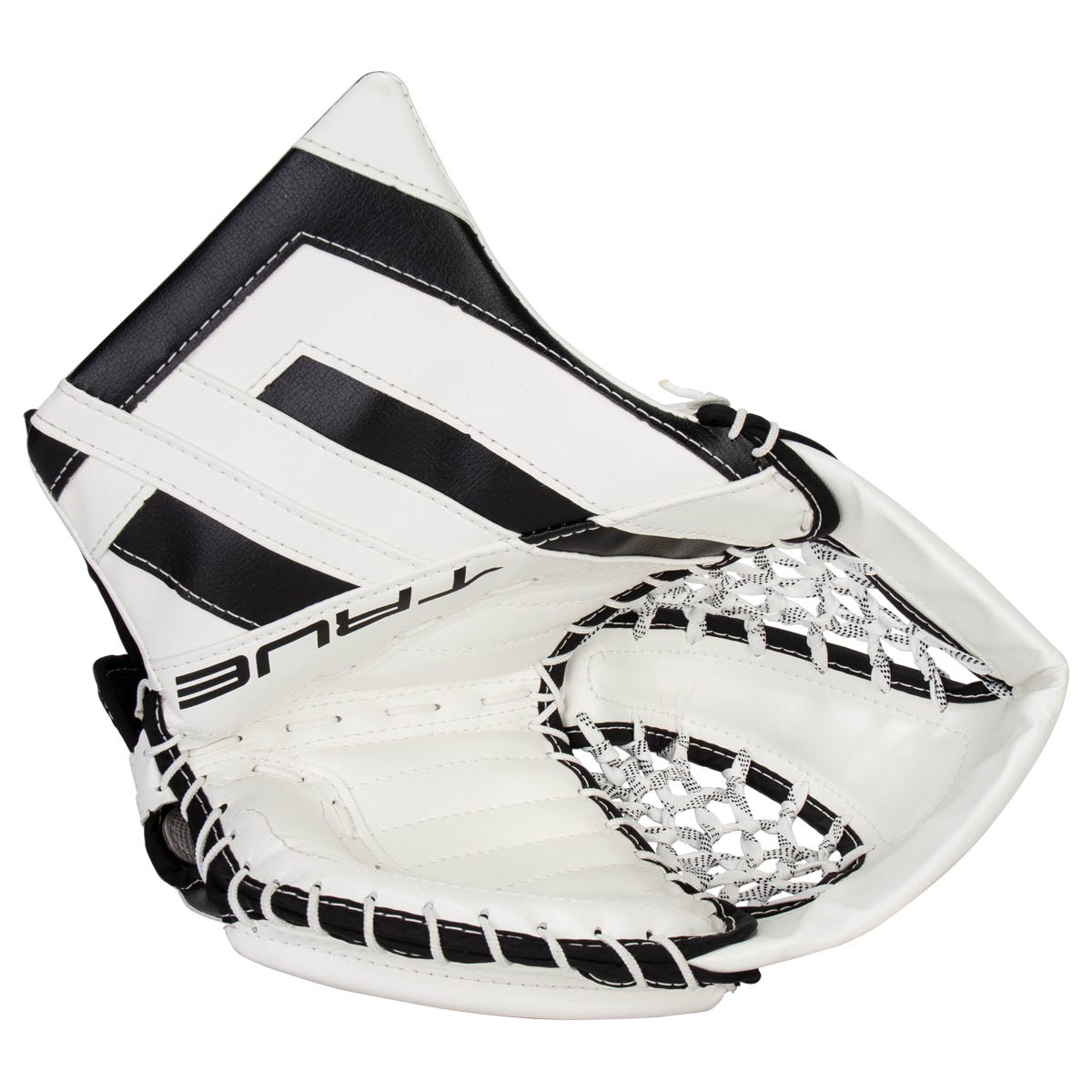 True HZRDUS 7X4 Intermediate Goalie Glove in White/Black