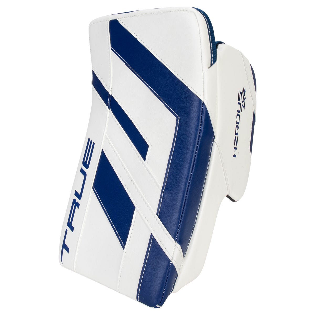 True HZRDUS 7X4 Senior Goalie Blocker in Royal White