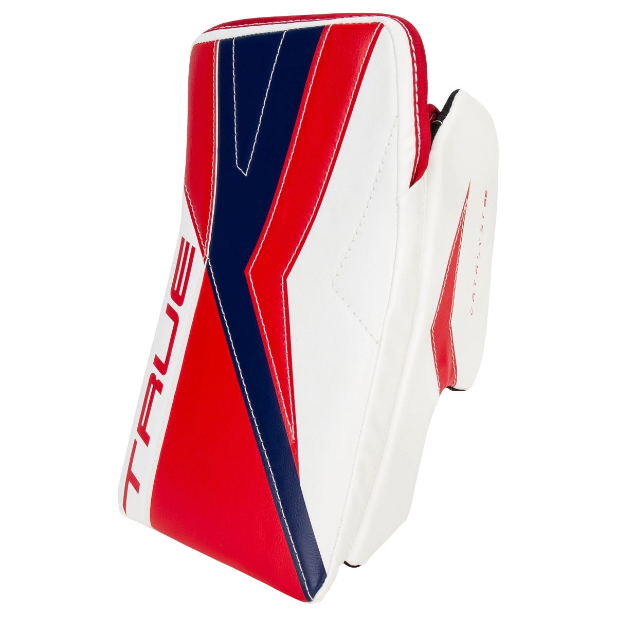 True Catalyst SE Junior Goalie Blocker in White/Navy/Red