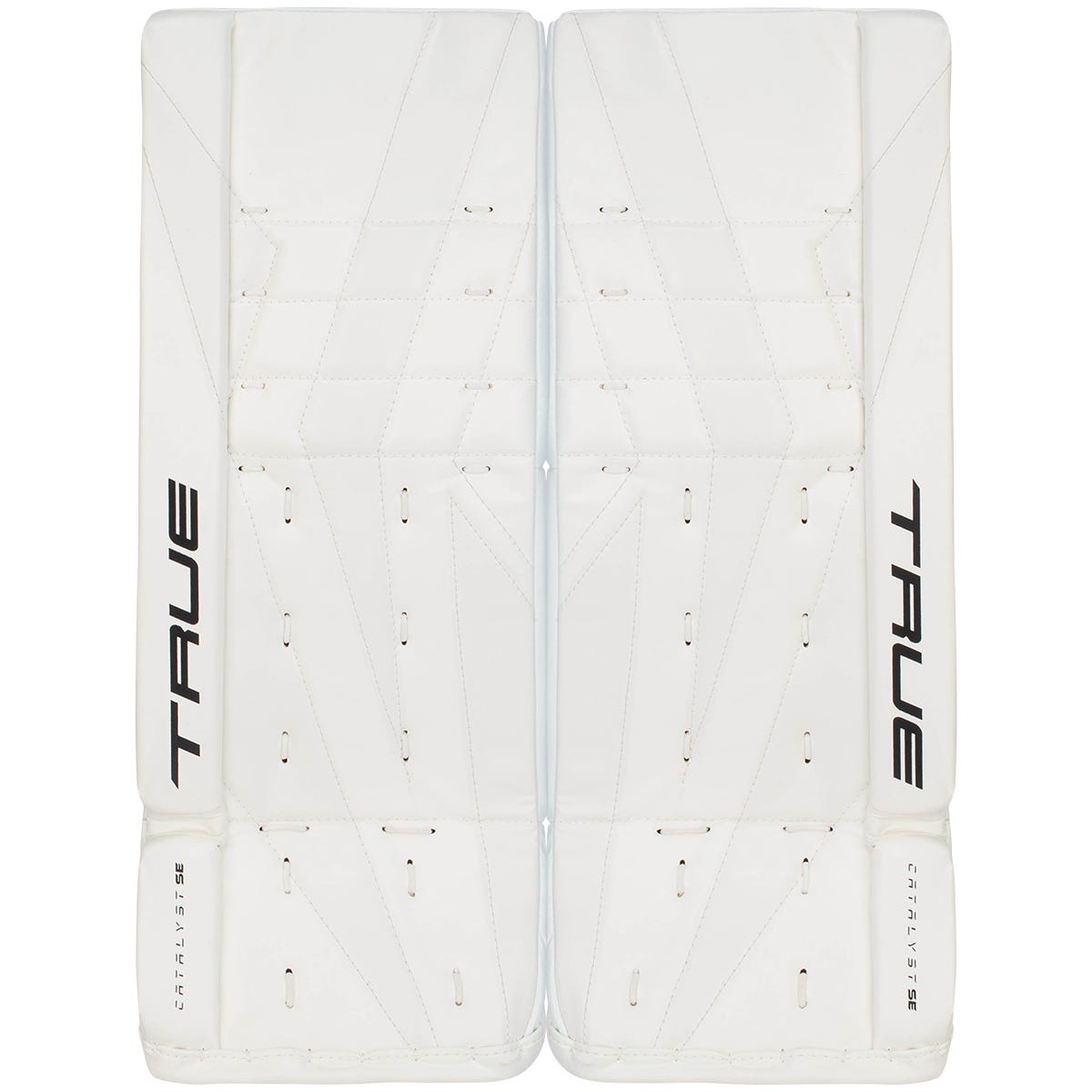 True Catalyst SE Junior Goalie Leg Pads in White/White Size 28+2in