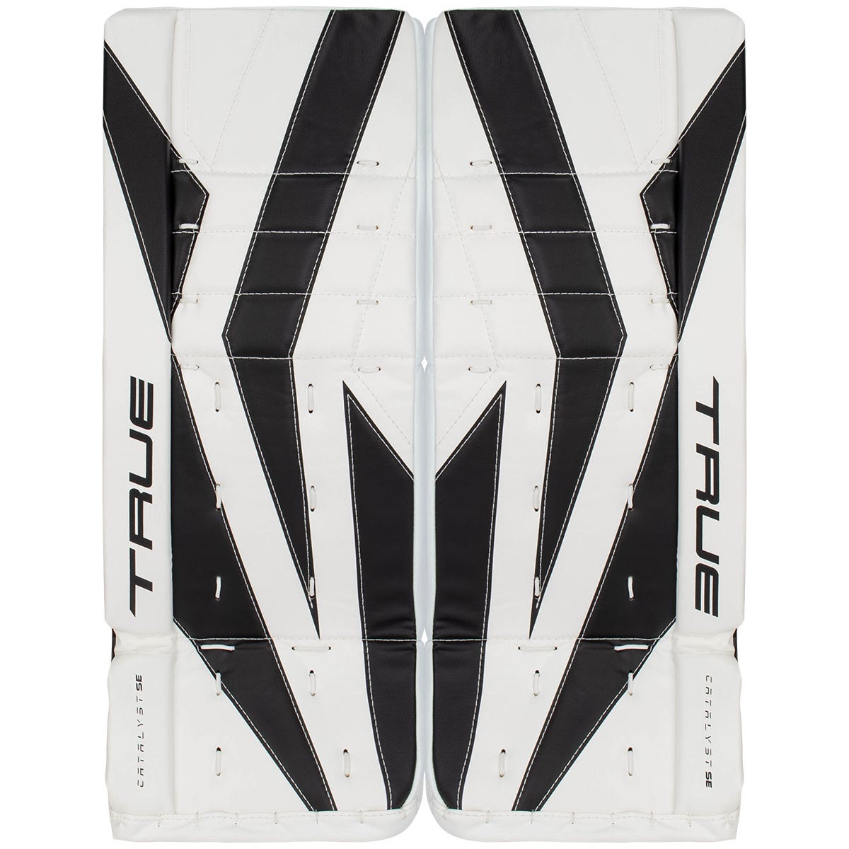 True Catalyst SE Junior Goalie Leg Pads in White/Black Size 28+2in