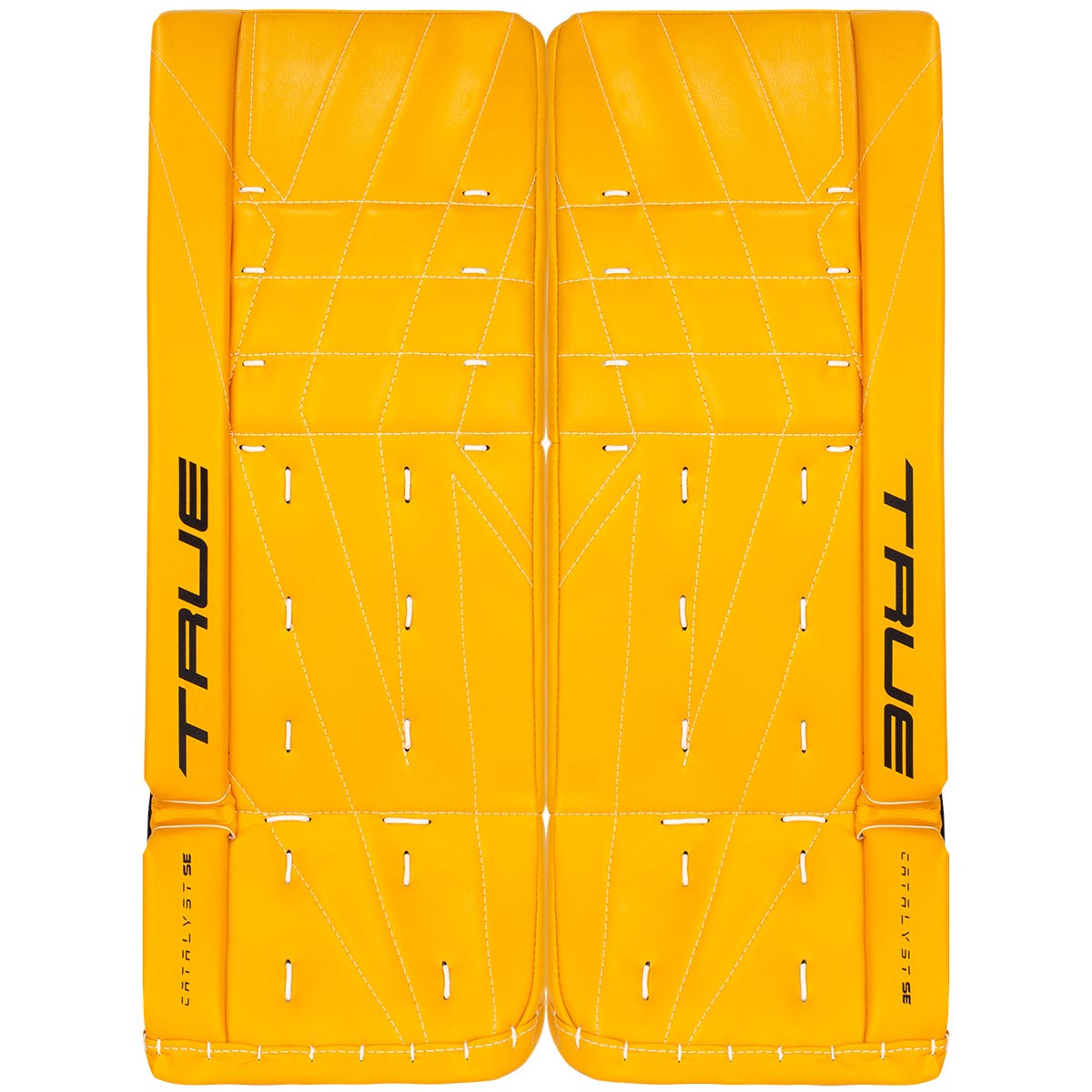 True Catalyst SE Junior Goalie Leg Pads in Sport Gold/Black Size 26+2in