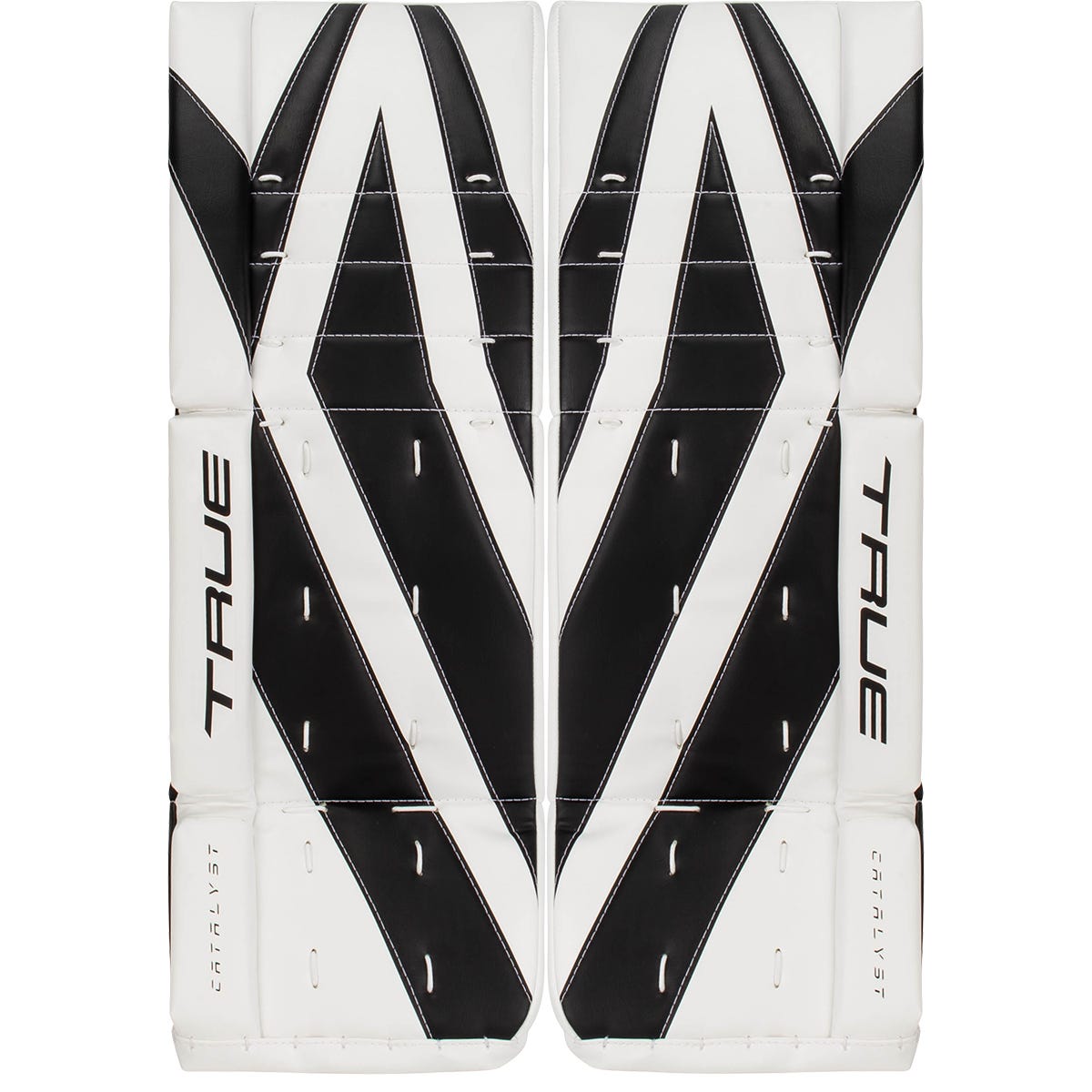 True Catalyst Junior Goalie Leg Pads in White/Black Size 24+2in