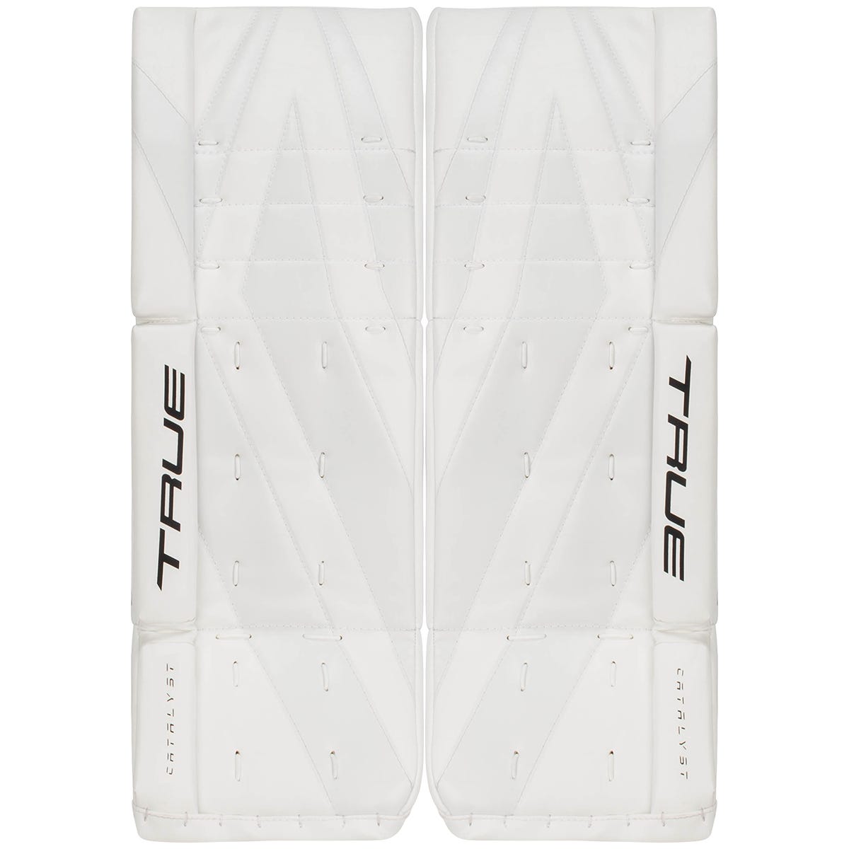 True Catalyst Junior Goalie Leg Pads in White/White Size 26+2in
