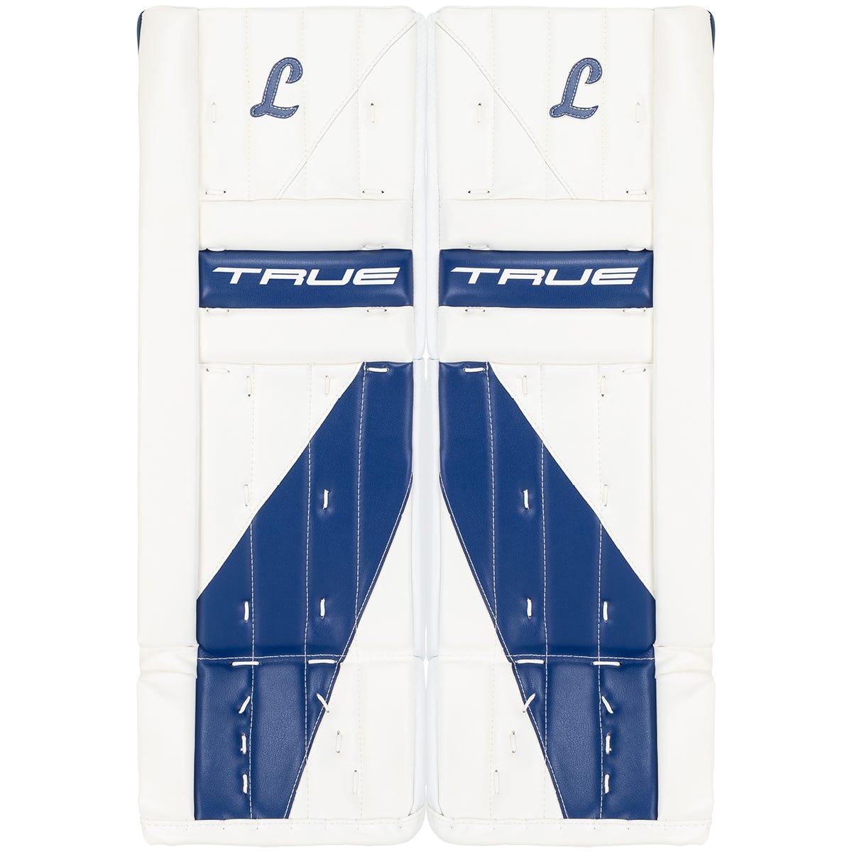 True HZRDUS 7X-L95 Intermediate Goalie Leg Pads in Royal White Size 31+2in