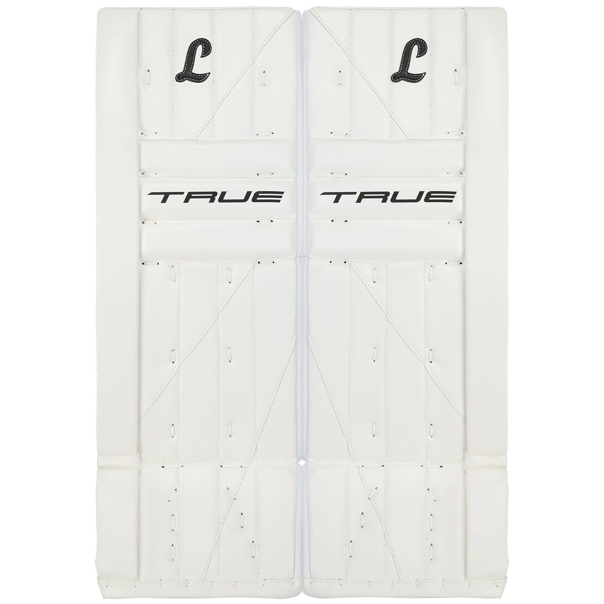 True HZRDUS 7X-L95 Intermediate Goalie Leg Pads in White/White Size 29+2in