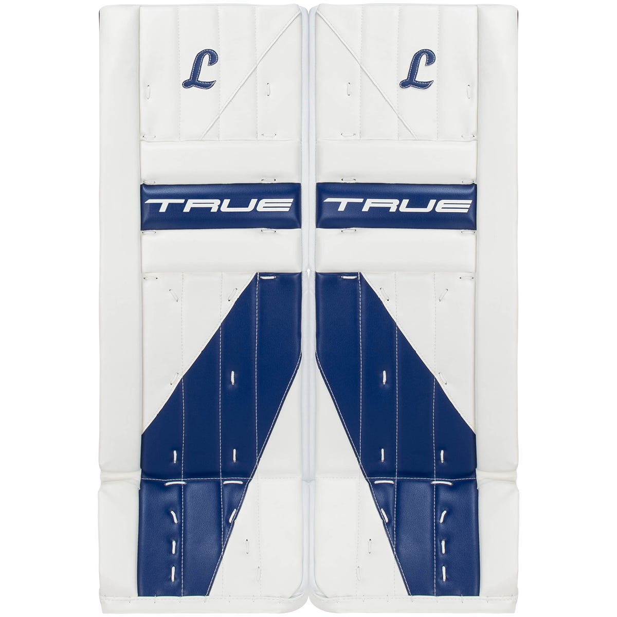 True HZRDUS 7X-L95 Senior Goalie Leg Pads in Royal White Size 34+2in
