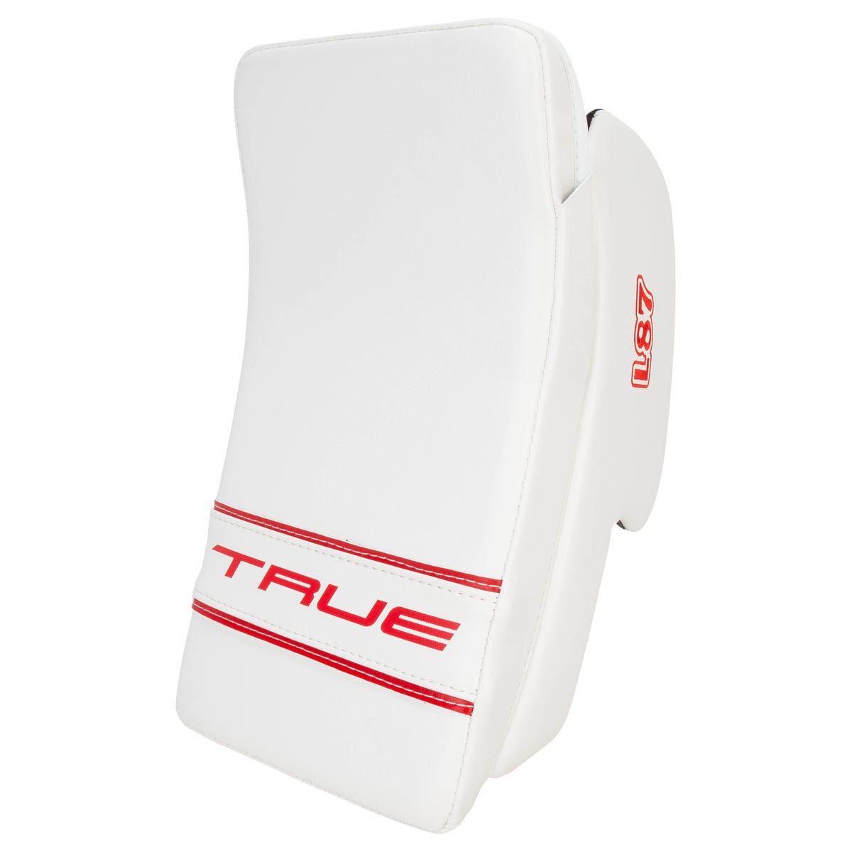 True Catalyst 7X-L87 Senior Goalie Blocker in White/Red