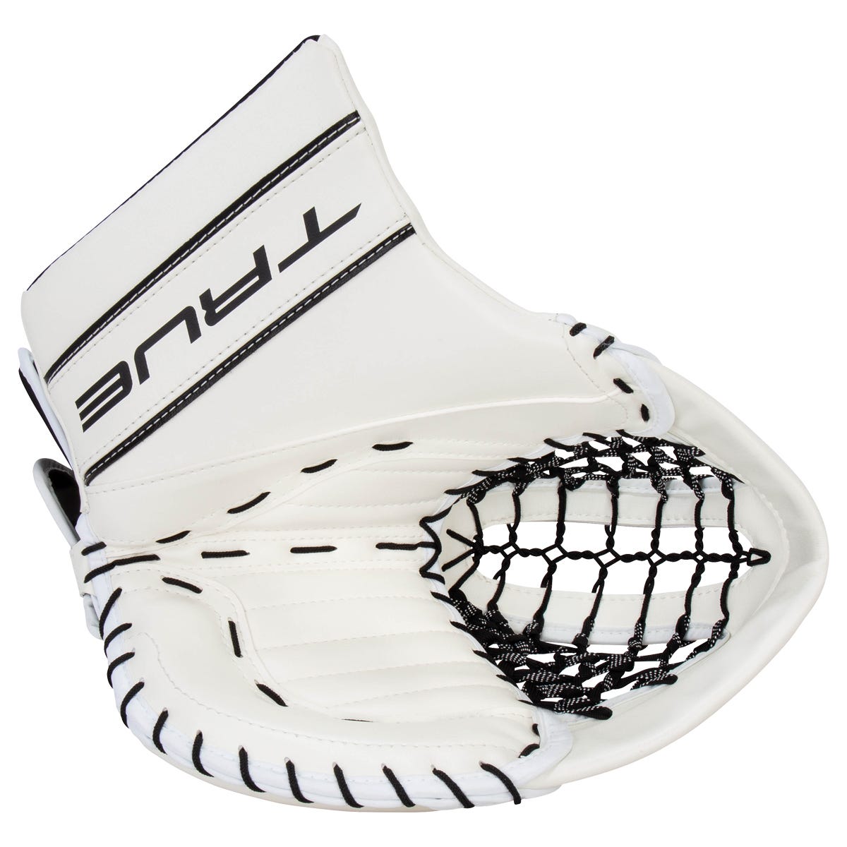 True Catalyst 7X-L87 Senior Goalie Glove in White/Black