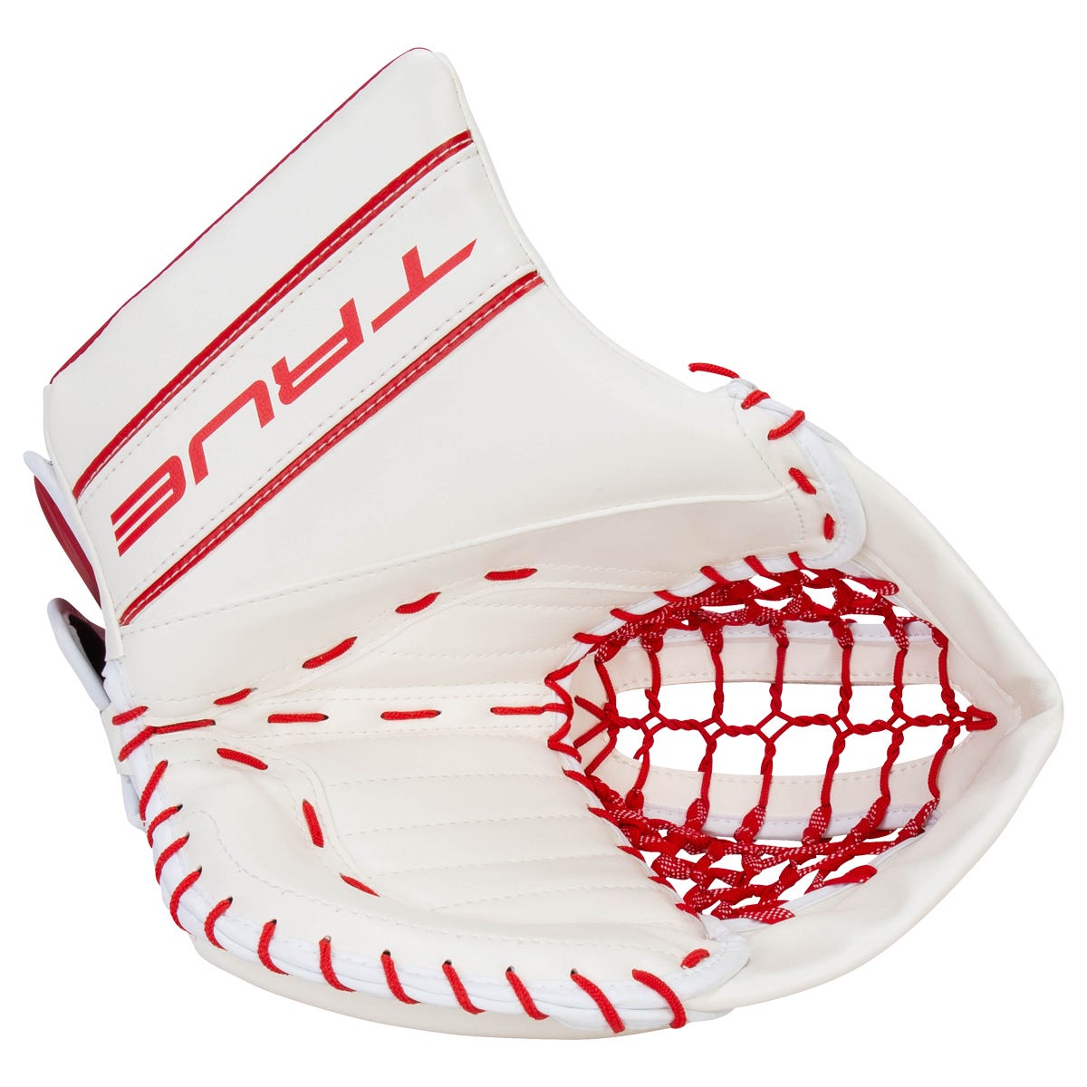 True Catalyst 7X-L87 Senior Goalie Glove in White/Red