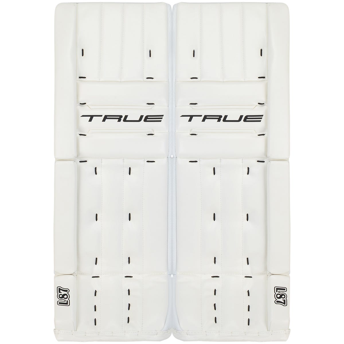 True Catalyst 7X-L87 Senior Goalie Leg Pads in White/White Size 34+2in