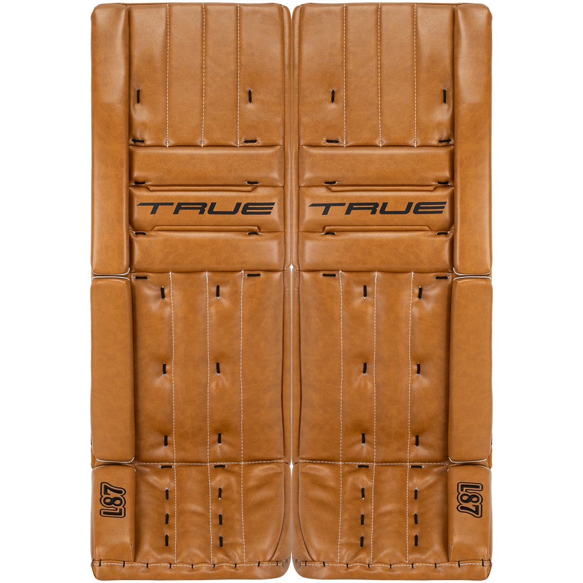 True Catalyst 7X-L87 Heritage Senior Goalie Leg Pads in Tan/Black Size 34+2in