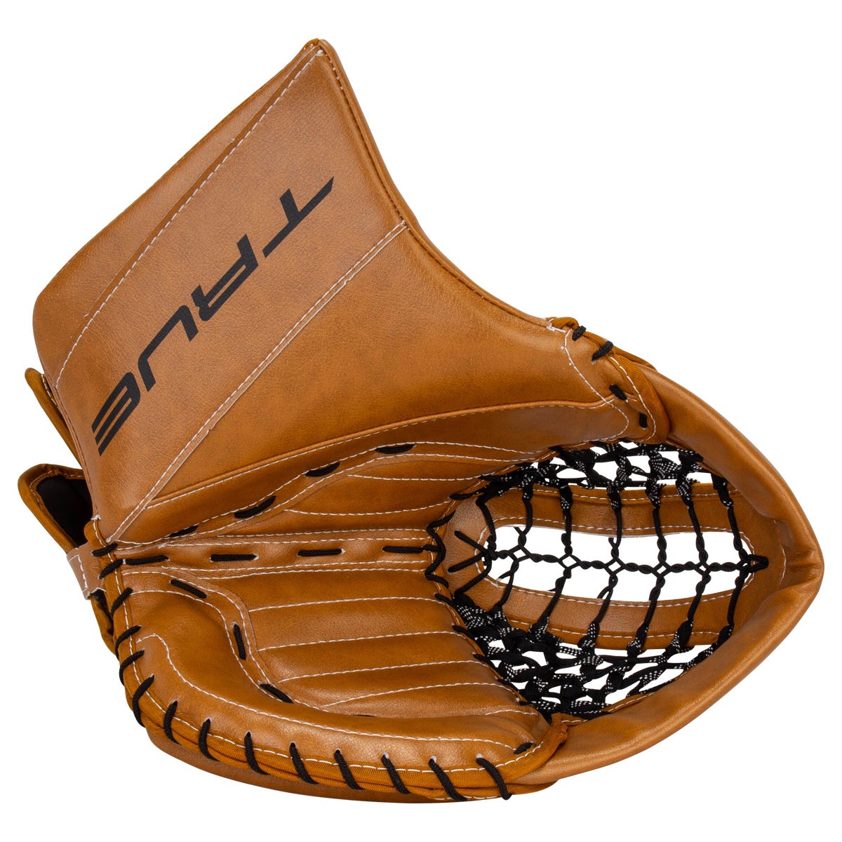 True HZRDUS 7X-L95 Heritage Senior Goalie Glove in Tan/Black