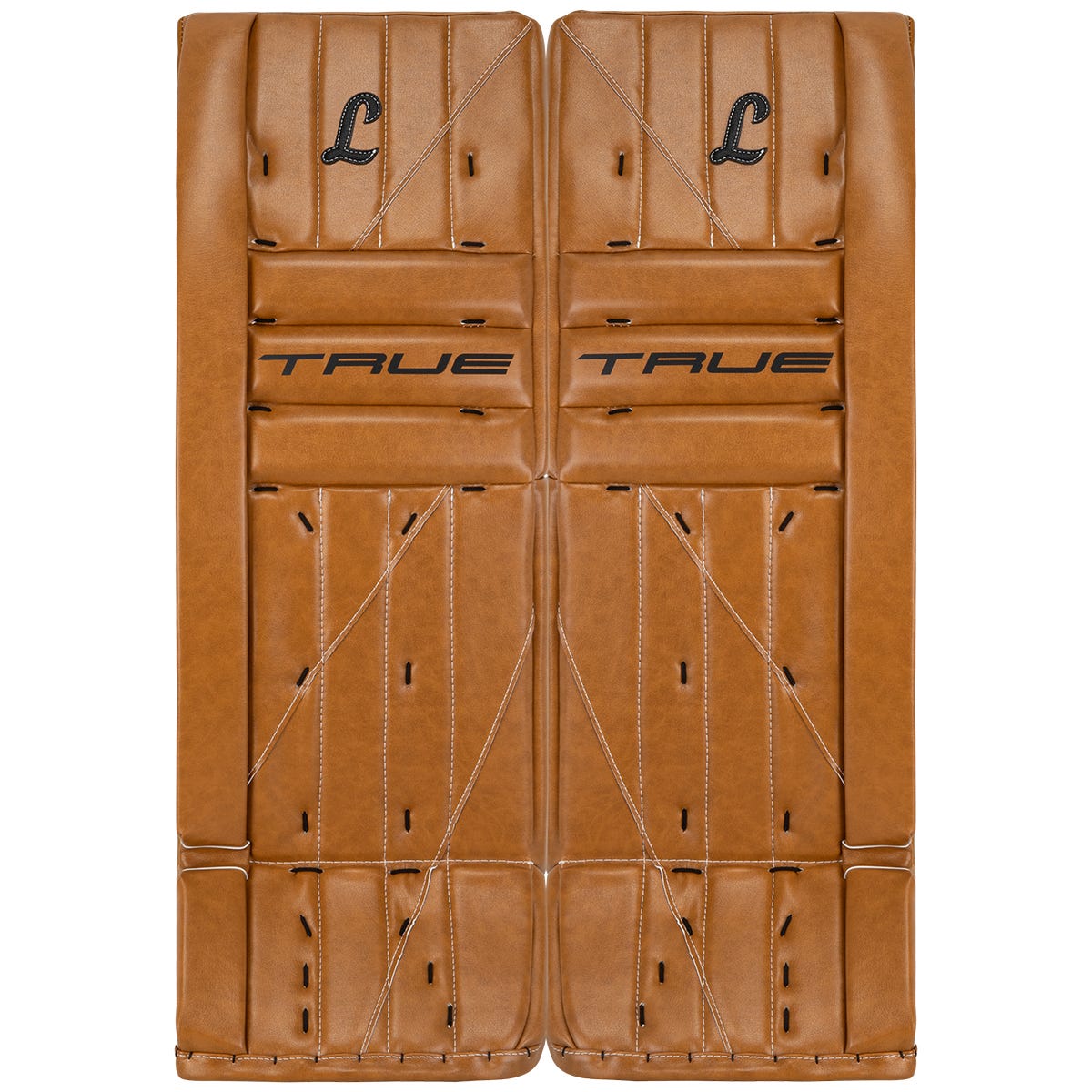 True HZRDUS 7X-L95 Heritage Senior Goalie Leg Pads in Tan/Black Size 33+2in
