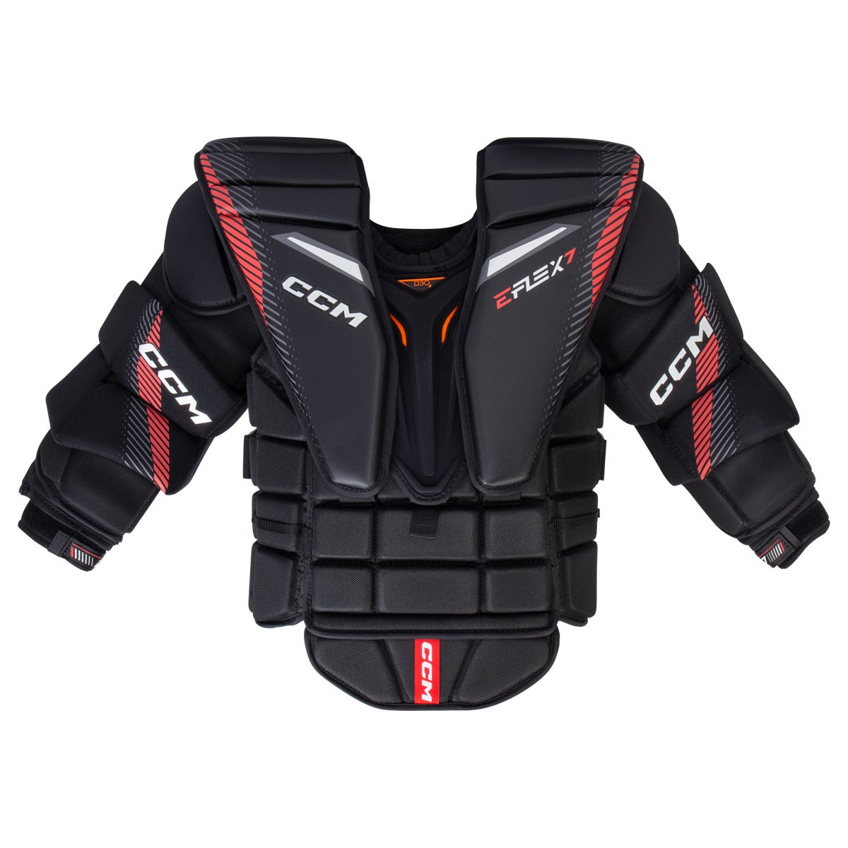 CCM EFLEX 7 Intermediate Goalie Chest & Arm Protector in Black/Red Size Medium