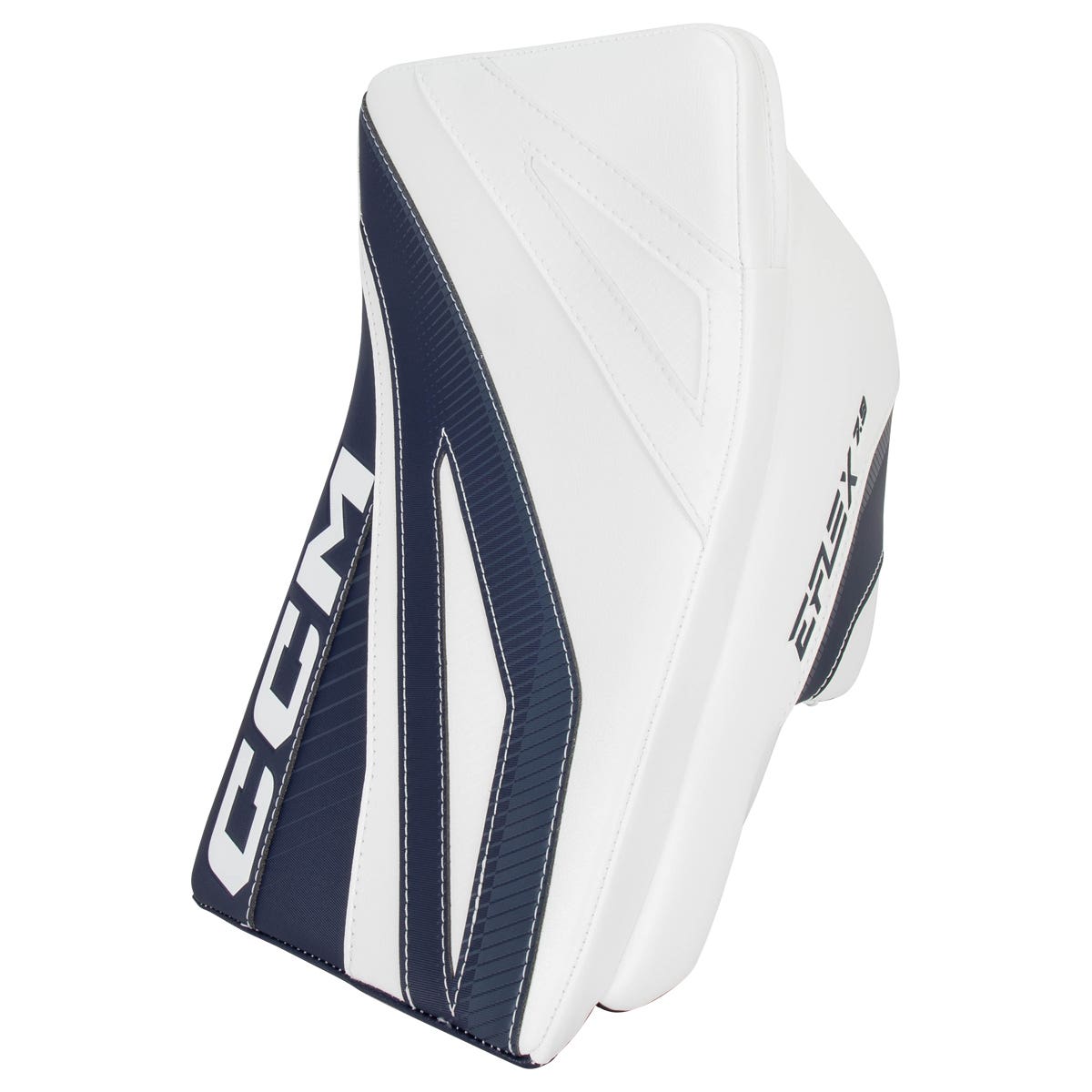 CCM EFLEX 7.9 Intermediate Goalie Blocker in White/Navy