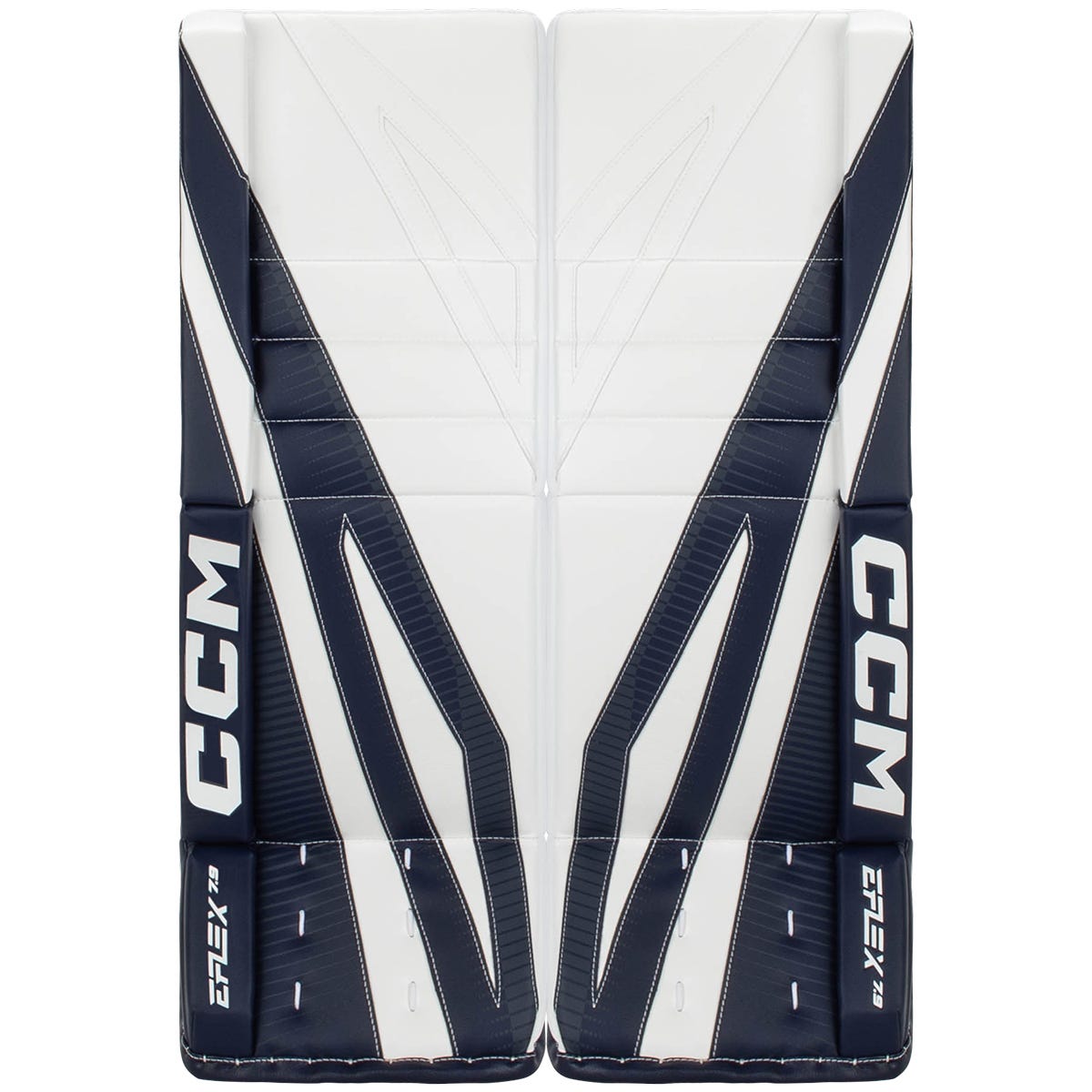 CCM EFLEX 7.9 Senior Goalie Leg Pads in White/Navy Size 35+2in