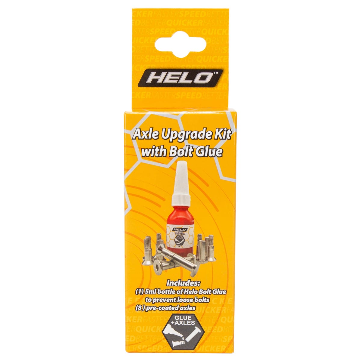 Helo Axle Upgrade Kit w/ Bolt Glue in Silver