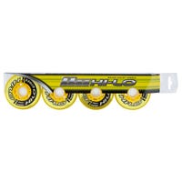 Mission Hi-Lo Street Outdoor Hard 82A Roller Hockey Wheel - Yellow - 4 Pack Size 59mm