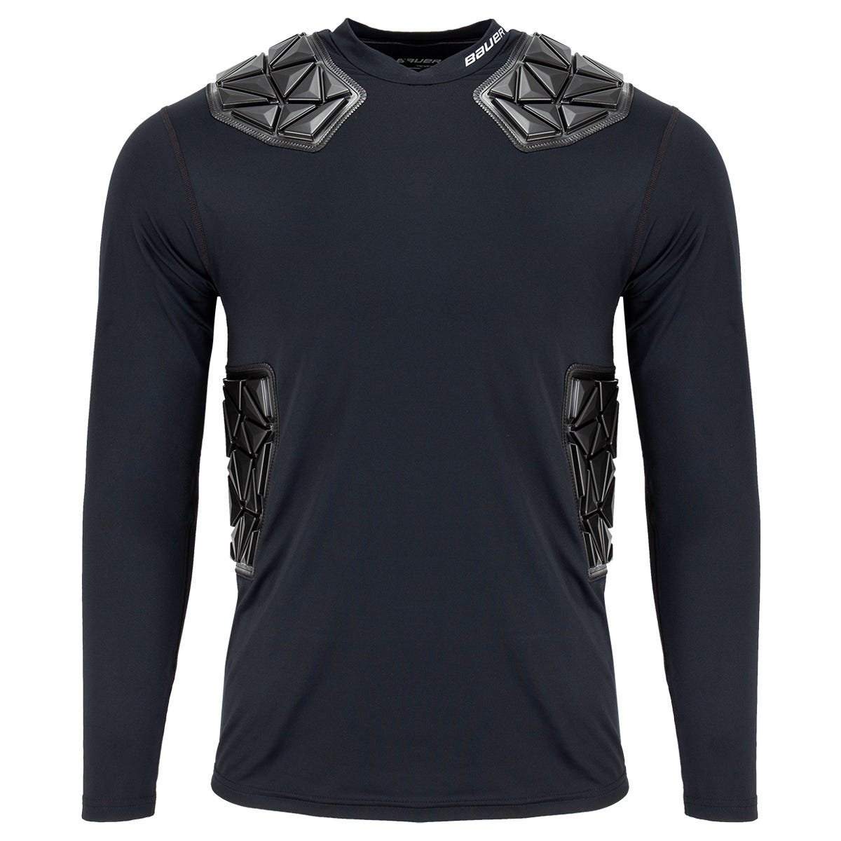 "Bauer Elite Senior Goalie Padded Long Sleeve Shirt in Black Size Medium"