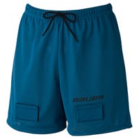 "Bauer Girls Jill Mesh Youth Training Shorts in Blue Size Medium"