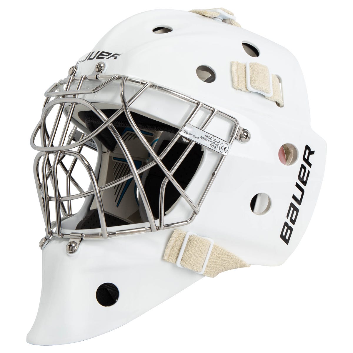 Bauer 940 Senior Certified Cat Eye Goalie Mask in White Size Medium