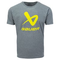 "Bauer Core Lockup Crew Senior Short Sleeve T-Shirt in Grey Size Small"