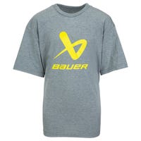 "Bauer Core Lockup Youth Short Sleeve T-Shirt in Grey Size Large"