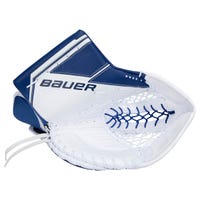 Bauer Supreme M5 Pro Intermediate Goalie Glove in White/Blue