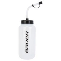 "Bauer Water Bottle w/ Strawtop in White"