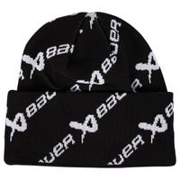 Bauer New Era Over Branded Pom Beanie in Black/White Size Adult
