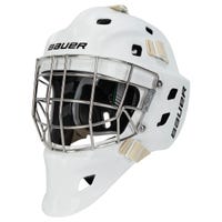 Bauer NME One Senior Certified Straight Bar Goalie Mask in White Size Small