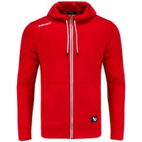 Bauer Team Fleece Full Zip Adult Sweatshirt in Red Size X-Large