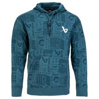 "Bauer Logo Repeat Senior Pullover Hoodie Sweatshirt in Blue Size Medium"