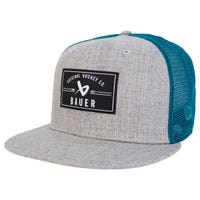 "Bauer New Era 950 Patch Senior Snapback in Grey/Teal Size OSFM"
