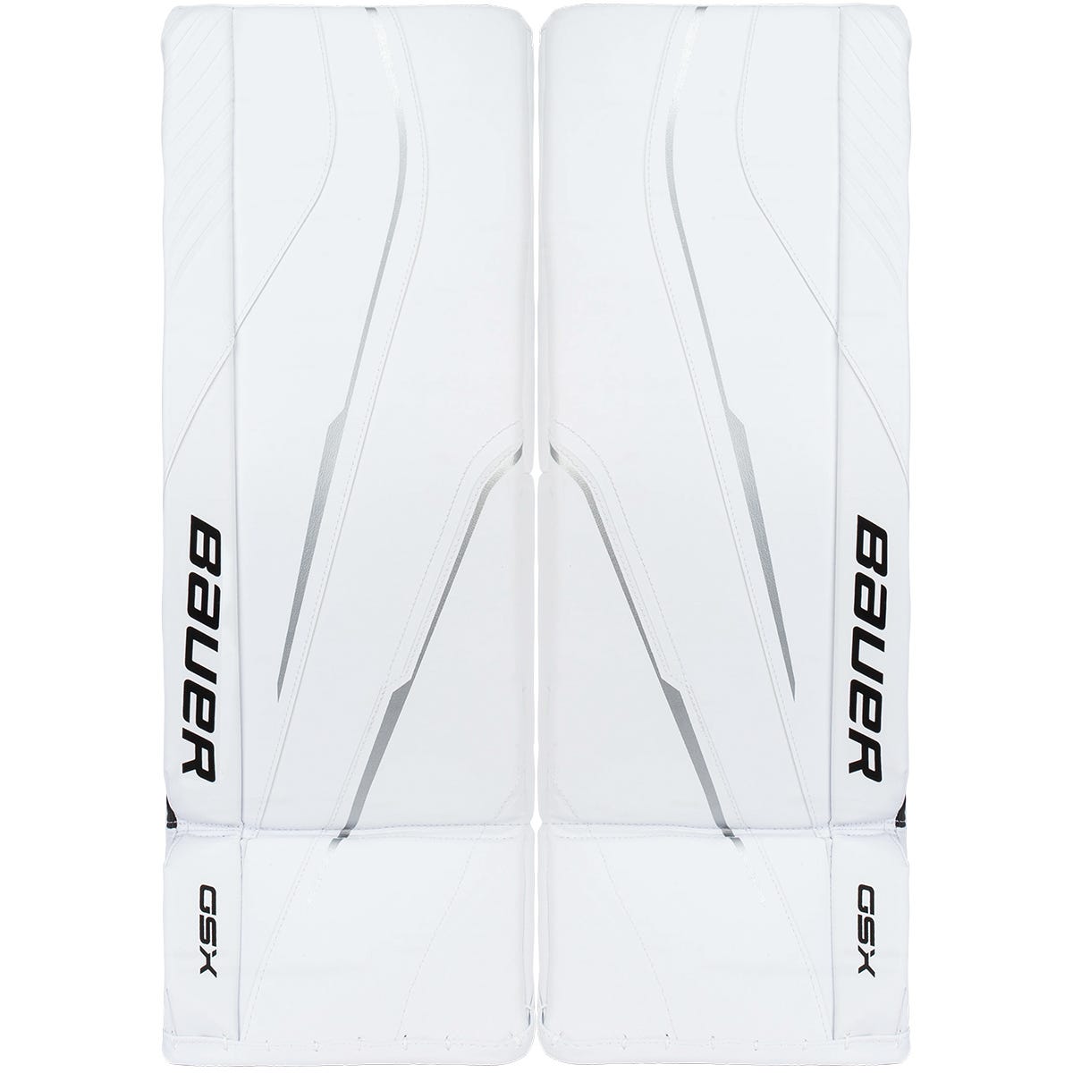 Bauer GSX Intermediate Goalie Leg Pads - 2023 Model in White Size Small
