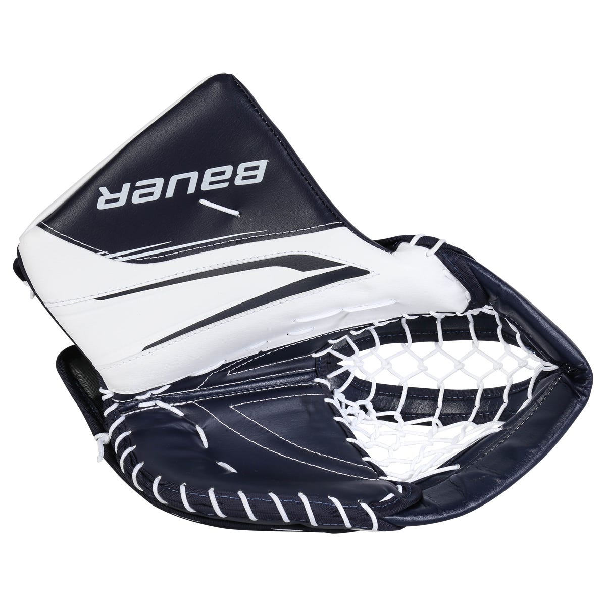 Bauer Vapor X5 Pro Senior Goalie Glove in White/Navy