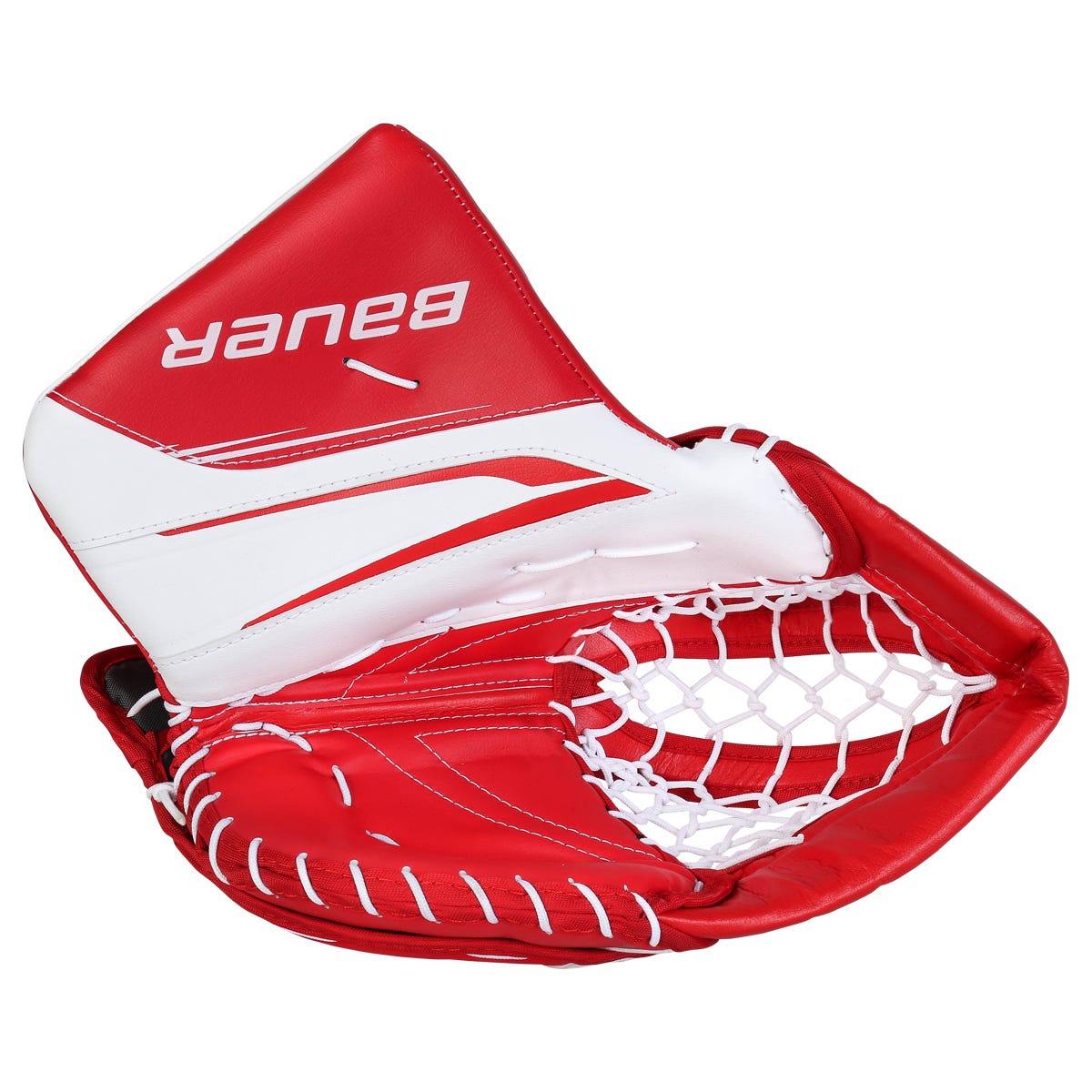 Bauer Vapor X5 Pro Senior Goalie Glove in White/Red