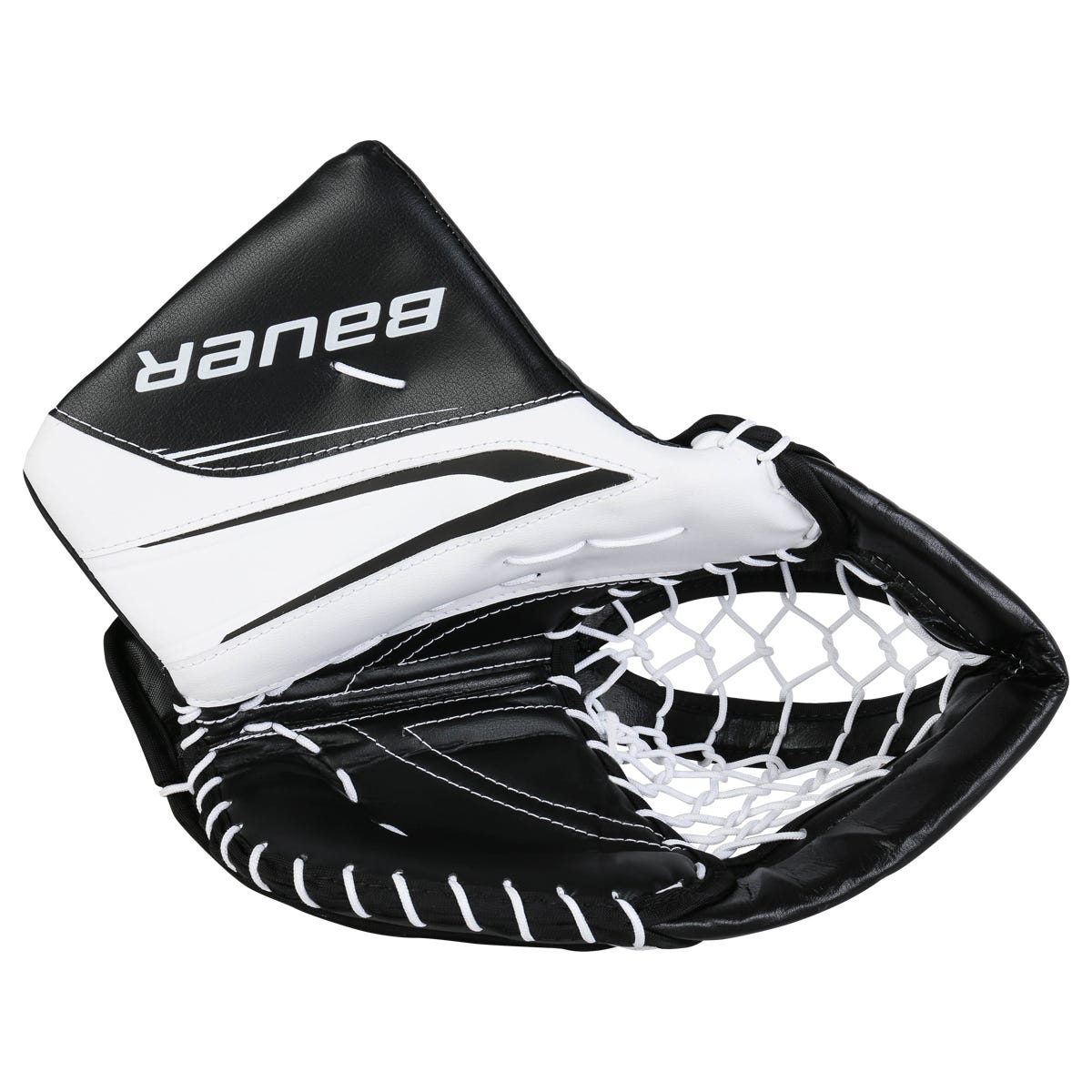 Bauer Vapor X5 Pro Intermediate Goalie Glove in White/Black