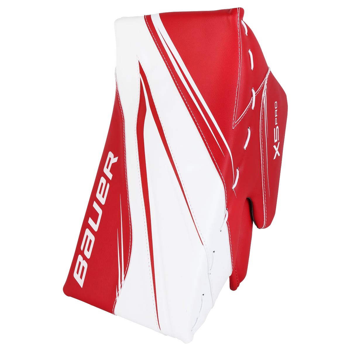 Bauer Vapor X5 Pro Intermediate Goalie Blocker in White/Red