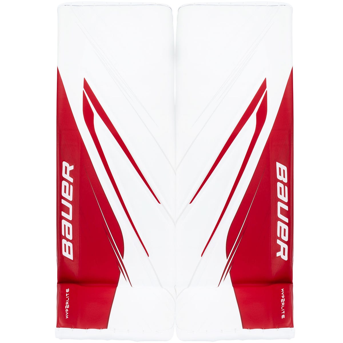 Bauer Vapor Hyperlite 2 Senior Goalie Leg Pads in White/Red Size Medium