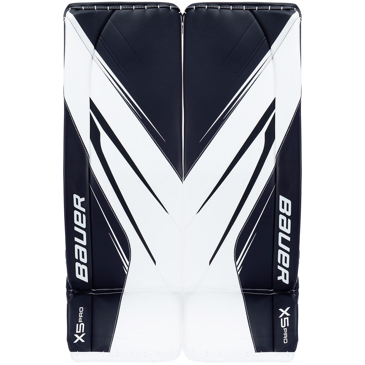 Bauer Vapor X5 Pro Senior Goalie Leg Pads in White/Navy Size Medium